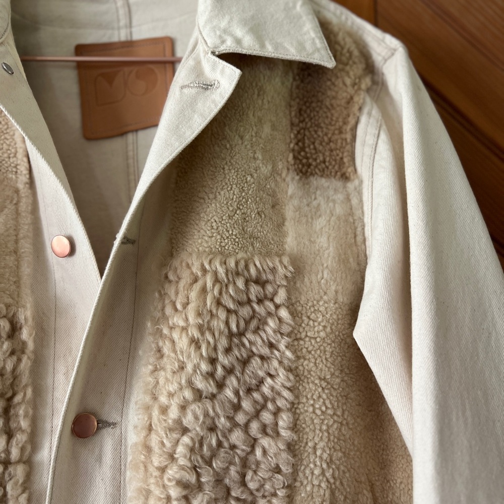 Milena Silvano Shearling-Trim Jean Coat - Picture 5 of 7